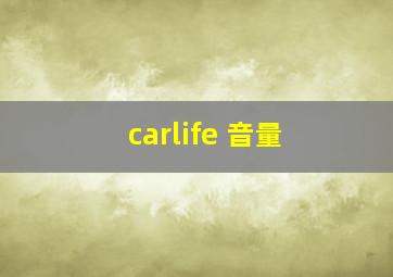 carlife 音量